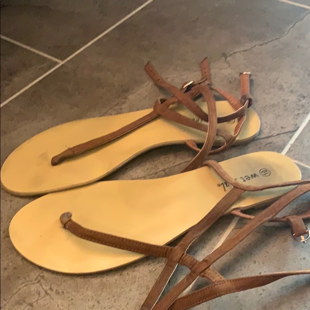 Brown gladiator sandals